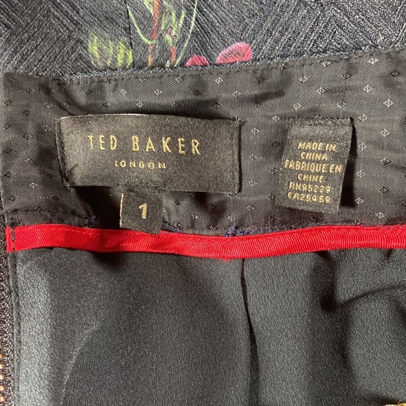 Ted Baker Floral on Black Grosgrain Skirt, Gorgeous! - Picture 5 of 7